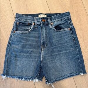 Madewell Button-Fly Medium Blue Denim Shorts